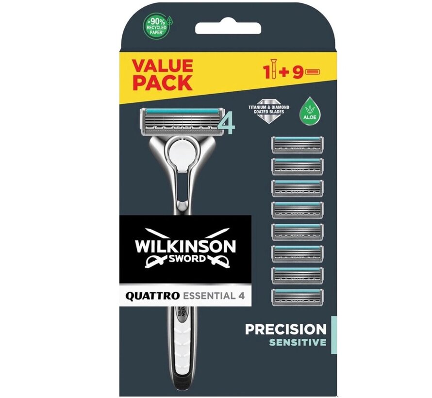 Wilkinson Sword Scheermesjes Quattro Titanium Sensitive - 8 Mesjes