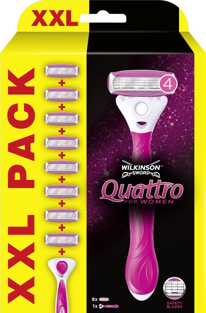 Wilkinson Wilkinson Sword Quattro for Women scheerhouder razor+ 8 scheermesjes afbeelding