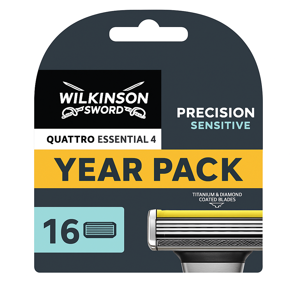 Wilkinson Wilkinson Sword Quattro Titanium Sensitive - 16 scheermesjes voordeelpack afbeelding