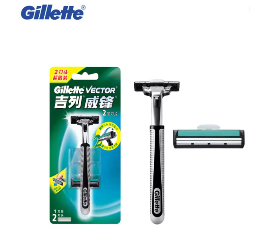 Gillette Vector Contour Plus – Scheerhouder met 2 Scheermesjes