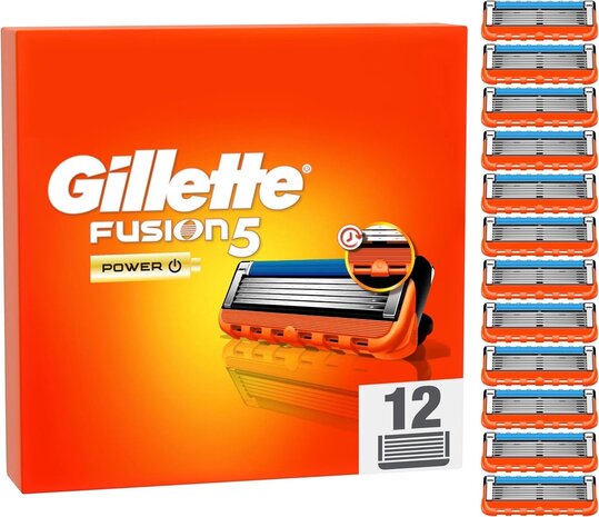 Gillette Gillette Fusion5 Power Scheermesjes – 12 Navulmesjes voor Mannen | Precisie en Comfort Gillette Gillette Fusion5 Power Scheermesjes – 12 Navulmesjes voor Mannen | Precisie en Comfort