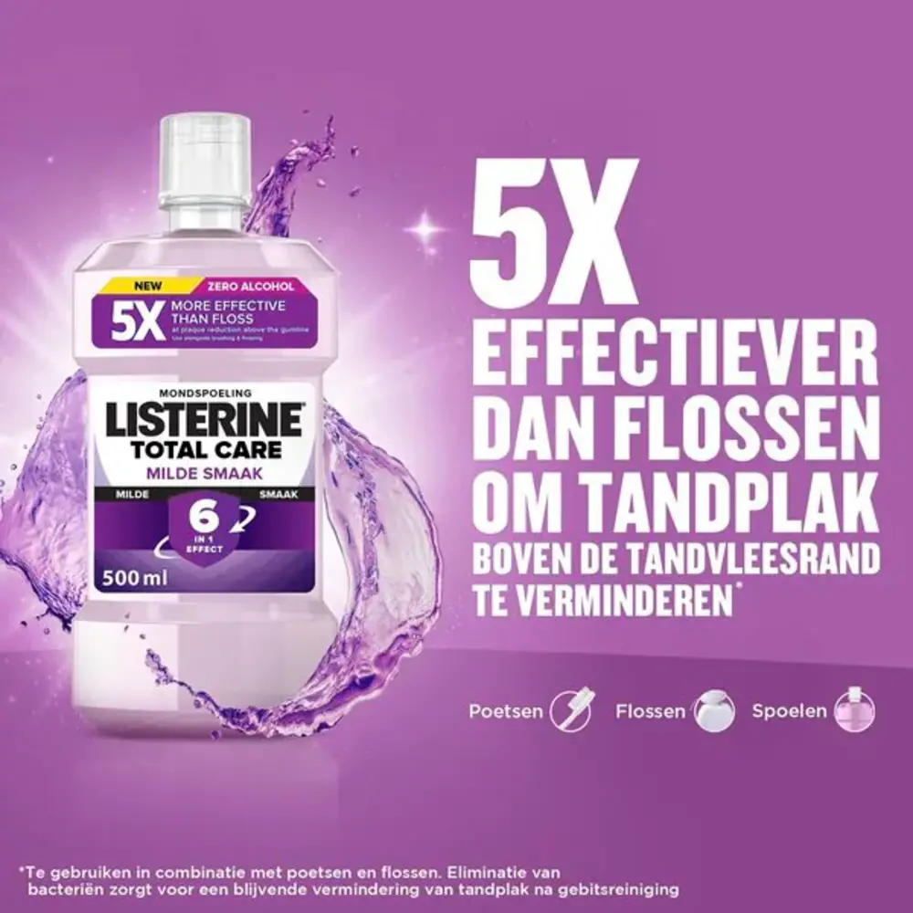 Listerine Listerine Mondwater Total Care Milde Smaak – 500 ml