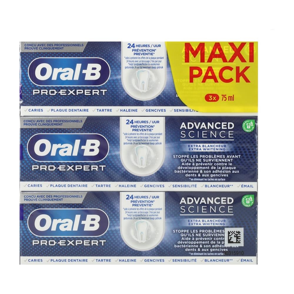 Oral B Oral-B Tandpasta Extra White - 3x75 ml afbeelding