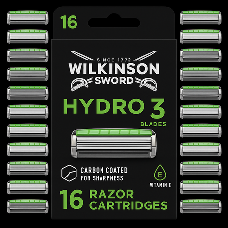 Wilkinson Wilkinson Sword Hydro 3 Scheermesjes – 16 stuks Voordeelverpakking / Jaarverpakking Wilkinson Wilkinson Sword Hydro 3 Scheermesjes – 16 stuks Voordeelverpakking / Jaarverpakking