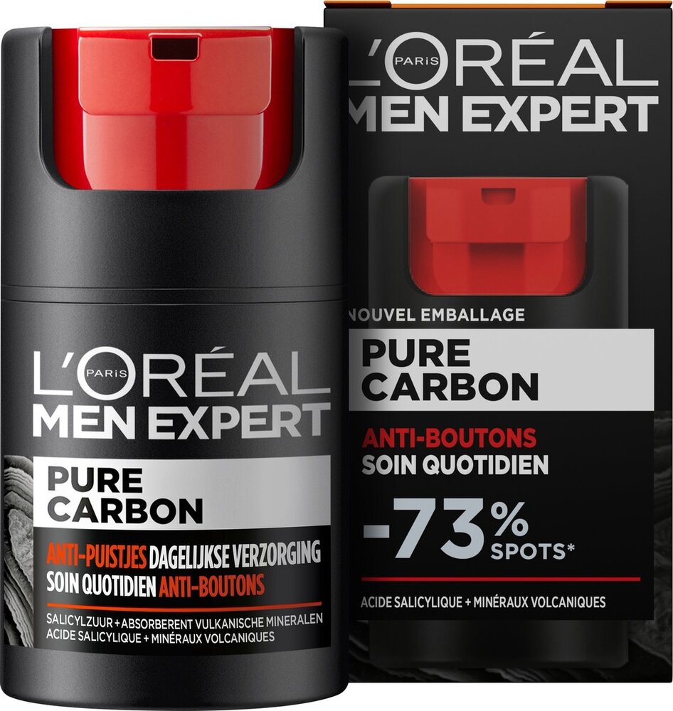 Loreal L'Oréal Paris Men Expert Pure Carbon Hydraterende & Matterende Gel Dagcrème – 50 ml – Vette Huid