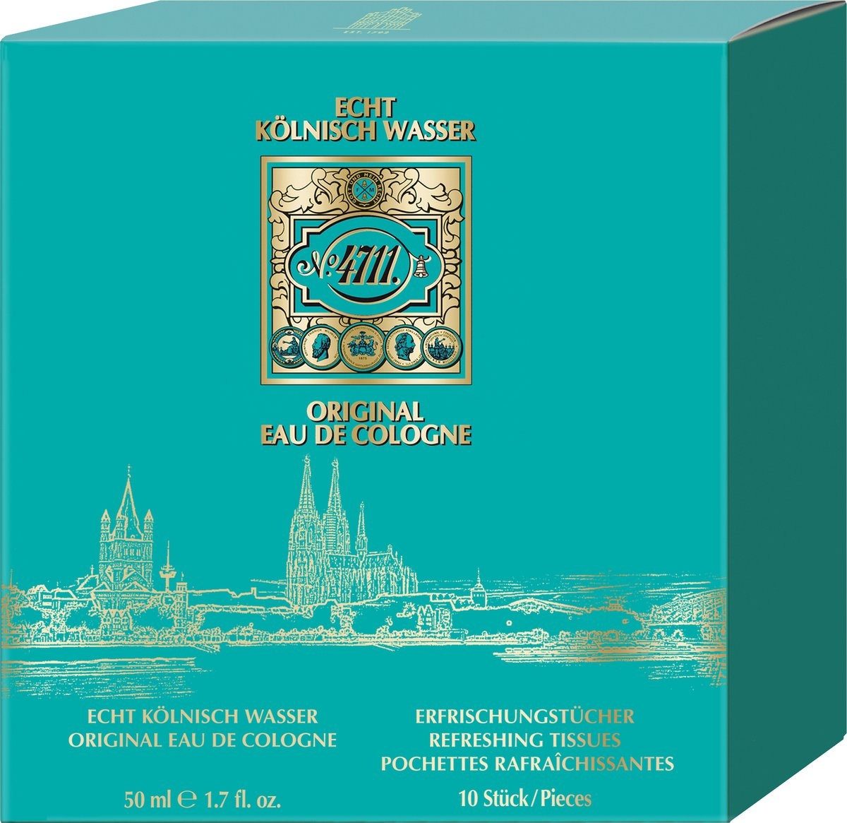 4711 4711 Eau de Cologne Geschenkset - 50 ml + 10 Verfrissingstissues afbeelding