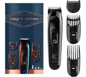 Gillette King C. Gillette Beard Trimmer Kit – Elektrische Baardtrimmer + 3 Opzetkammen Gillette King C. Gillette Beard Trimmer Kit – Elektrische Baardtrimmer + 3 Opzetkammen