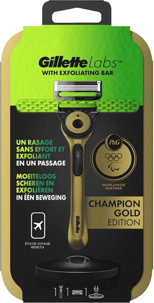 Gillette Gillette Labs Premium Gold Scheersysteem + Reisetui – Luxe Design Gillette Gillette Labs Premium Gold Scheersysteem + Reisetui – Luxe Design