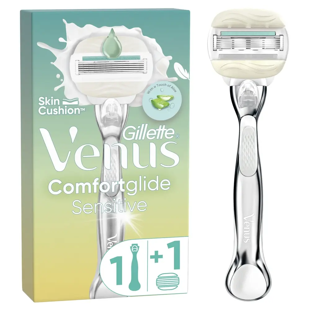 Gillette Gillette Venus Comfortglide Sensitive Platinum – Zacht & Glad Gillette Gillette Venus Comfortglide Sensitive Platinum – Zacht & Glad