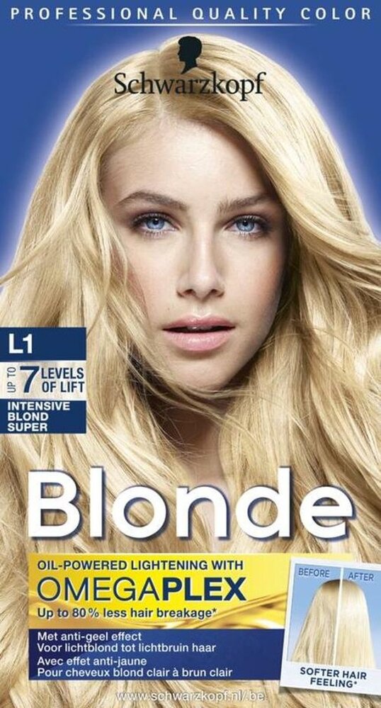 Schwarzkopf Schwarzkopf Poly Blonde Intensive Blond L1 Super Haarverf - 60ML Schwarzkopf Schwarzkopf Poly Blonde Intensive Blond L1 Super Haarverf - 60ML