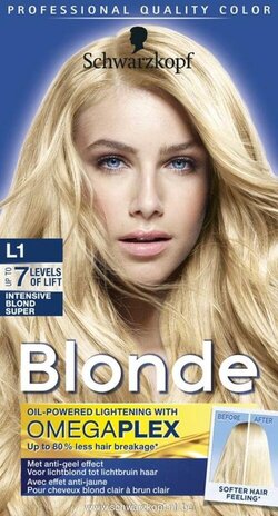 Schwarzkopf Schwarzkopf Poly Blonde Intensive Blond L1 Super Haarverf - 60ML Schwarzkopf Schwarzkopf Poly Blonde Intensive Blond L1 Super Haarverf - 60ML
