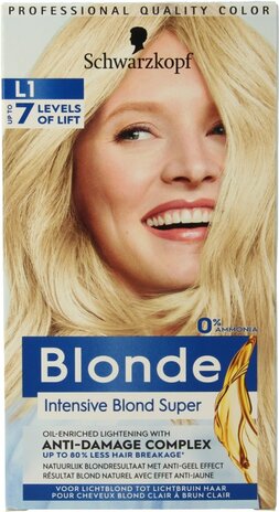 Schwarzkopf Schwarzkopf Poly Blonde Intensive Blond L1 Super Haarverf - 60ML Schwarzkopf Schwarzkopf Poly Blonde Intensive Blond L1 Super Haarverf - 60ML