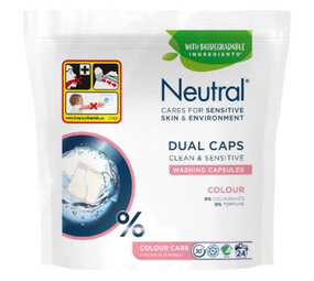 Neutral Neutral Washing Dual Caps 24pcs Colour Clean & Sensitive Biodegradable 24 stuks