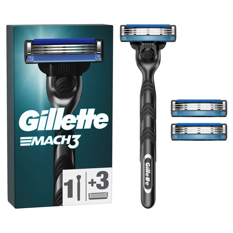 Gillette Mach3 Razor Handle + 3 Razor Blades - Voordeligscheren