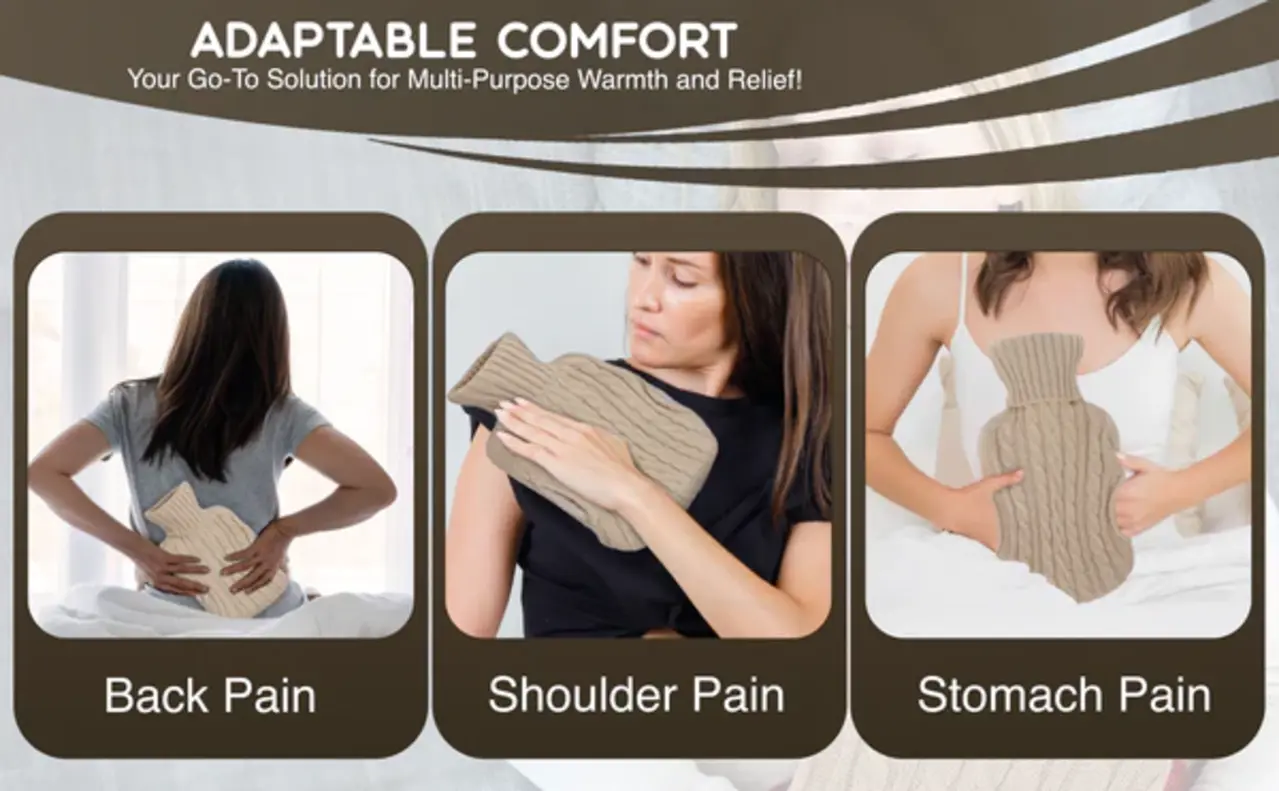 Generise Grijze Warmwater kruik met Hoes en handwarmer - 2 liter