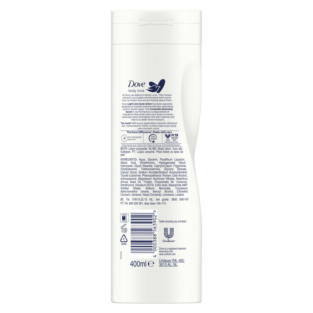 Dove Dove Body Lotion Light Care 400 ml - Hydrateert en verzorgt de huid