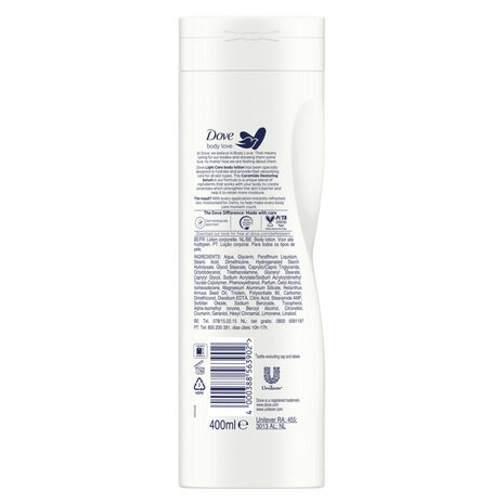 Dove Dove Body Lotion Light Care 400 ml - Hydrateert en verzorgt de huid
