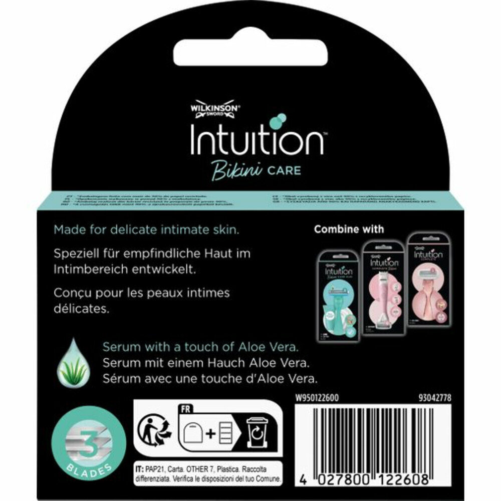 Wilkinson Wilkinson Intuition Navulmesjes Bikini Care Duo 3 stuks - Hoogwaardige scheermesjes voor een zachte huid