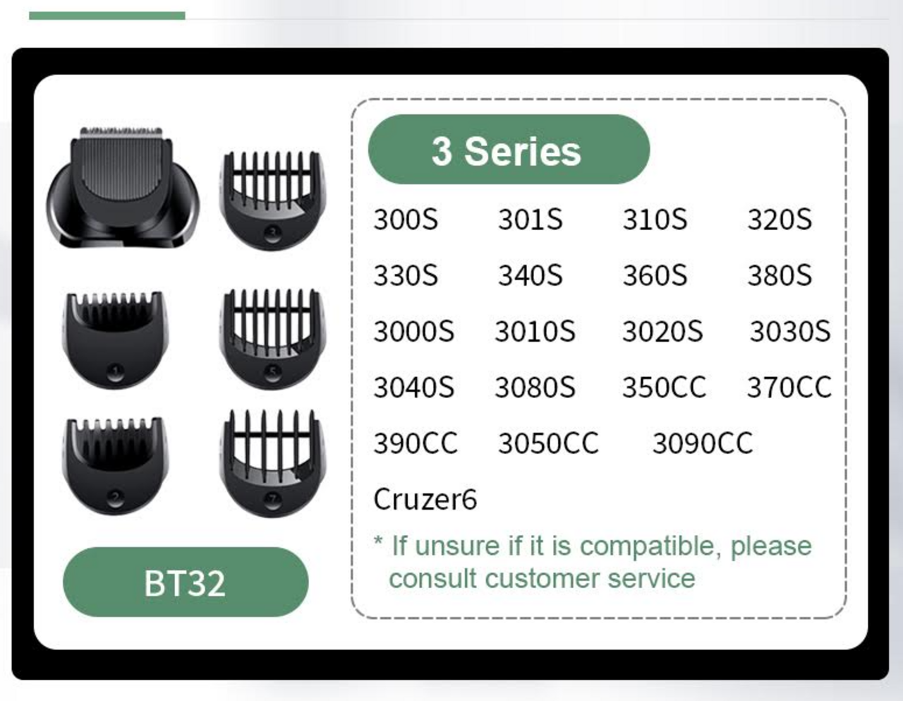 Huismerk Vervangende baardtrimmer kop voor Braun Series 3 BT32