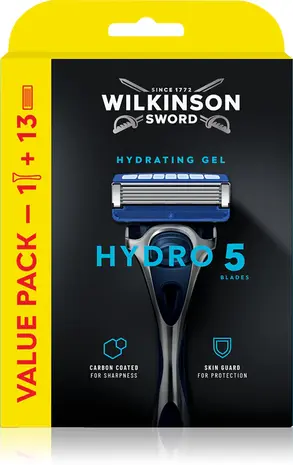Wilkinson Wilkinson Sword Hydro 5 Scheermes met 13 Mesjes - Complete Jaarpack - Wilkinson Wilkinson Sword Hydro 5 Scheermes met 13 Mesjes - Complete Jaarpack -