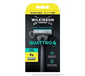 Wilkinson Wilkinson Quattro 4 Titanium houder + 9 scheermesjes