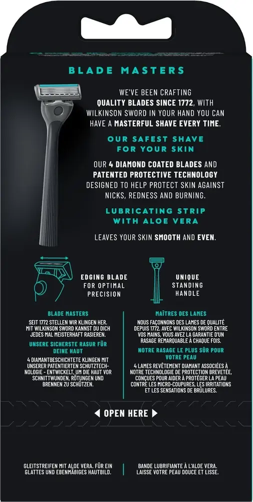 Wilkinson Wilkinson Quattro 4 Titanium houder + 9 scheermesjes voordeelpak - 9 scheermesjes