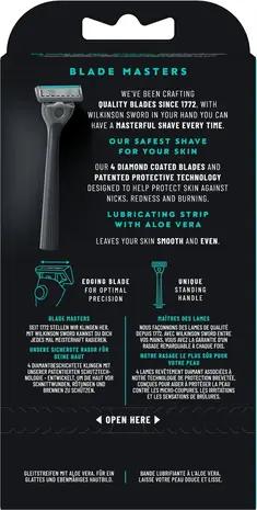 Wilkinson Wilkinson Quattro 4 Titanium houder + 9 scheermesjes voordeelpak - 9 scheermesjes