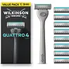Wilkinson Wilkinson Quattro 4 Titanium houder + 9 scheermesjes voordeelpak - 9 scheermesjes