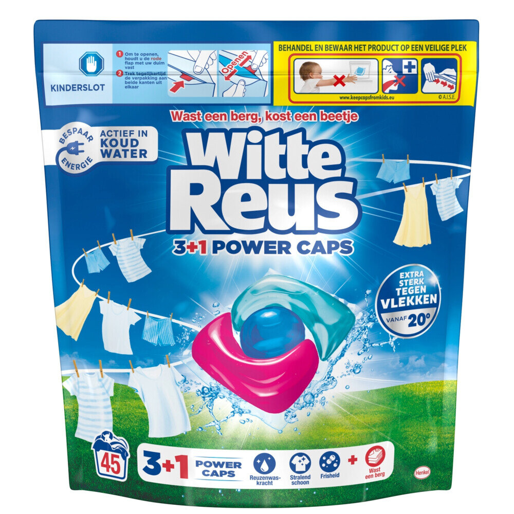 Witte Reus Witte Reus Pods 3in1 Power caps voor 45 wasbeurten - EAN: 5410091773359