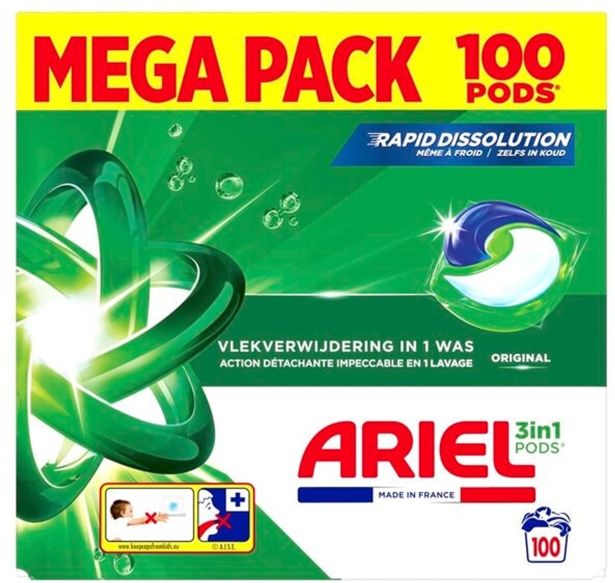 Ariel Ariel Pods 3in1 Original 100 stuks