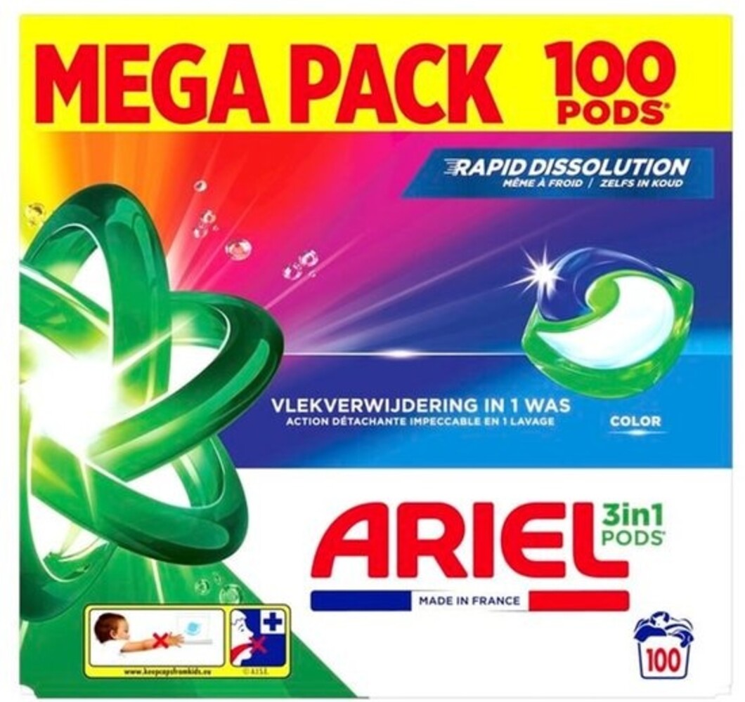 Ariel Ariel Pods 3in1 100 stuks - Krachtige Wasmiddel Capsules voor Schone Kleding