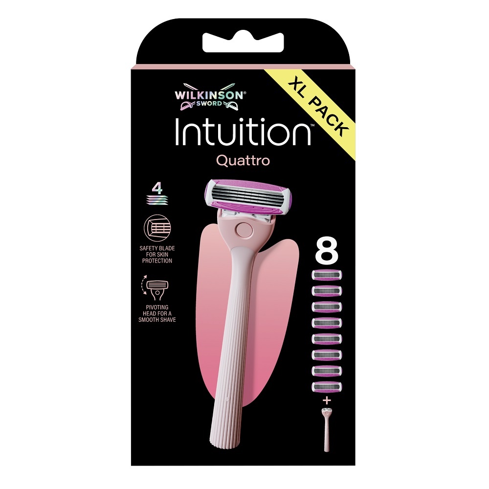 Wilkinson Wilkinson Intuition Quattro voordeelpak houder + 8 scheermesjes