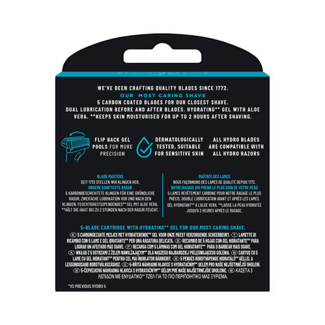 Wilkinson Wilkinson Hydro 5 Navulscheermesjes - 8 stuks voor een gladde scheerbeurt - Wilkinson Wilkinson Hydro 5 Navulscheermesjes - 8 stuks voor een gladde scheerbeurt -