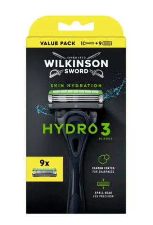 Wilkinson Wilkinson Hydro 3 Scheerhouder met 9 Scheermesjes - 9 stuks
