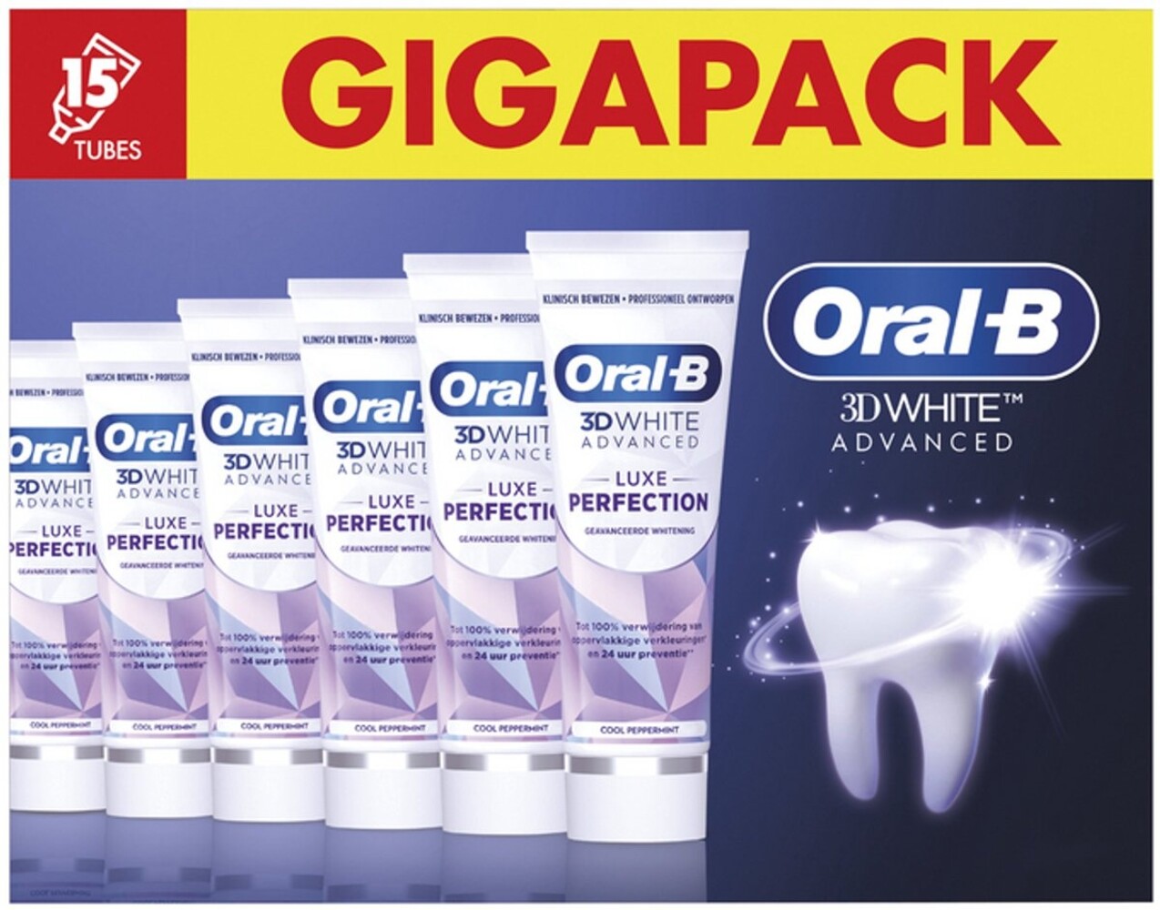 Oral B Oral-B 3DWhite Advanced Luxe Perfection Tandpasta 15x75ml - Voor een stralend witte glimlach