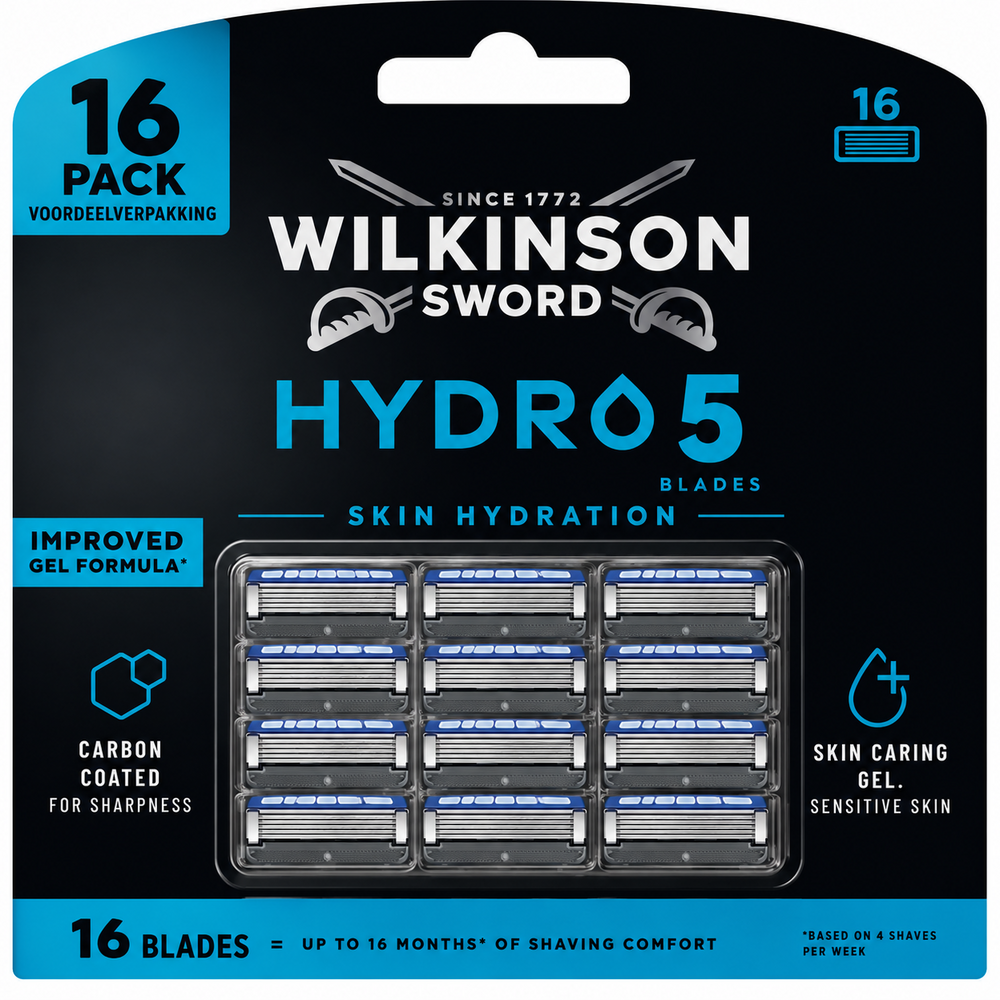 Wilkinson Wilkinson Hydro 5 Skin Protection Blades 16 stuks voordeelpak Wilkinson Wilkinson Hydro 5 Skin Protection Blades 16 stuks voordeelpak