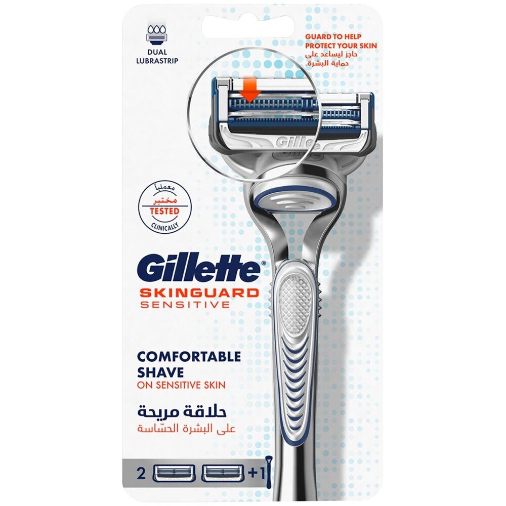 Gillette Gillette Skinguard Razor Houder met 2 Scheermesjes - Speciaal Voor Gevoelige Huid