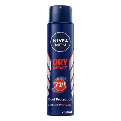 Nivea Nivea Deospray Men - Dry Impact 250 ml - 6x Voordeelpak voor langdurige frisheid Nivea Nivea Deospray Men - Dry Impact 250 ml - 6x Voordeelpak voor langdurige frisheid