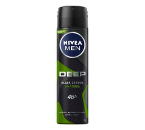 Nivea NIVEA MEN Deep Amazonia Deodorant Spray - 48 uur bescherming - Met black carbon - Antibacterieel - Amazonia-geur - 6 x 150ml - Voordeelverpakking