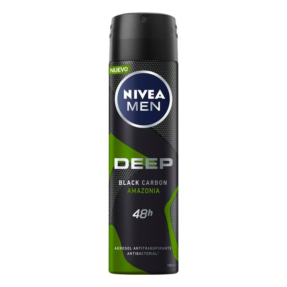 Nivea NIVEA MEN Deep Amazonia Deodorant Spray - 48 uur bescherming - Met black carbon - Antibacterieel - Amazonia-geur - 6 x 150ml - Voordeelverpakking