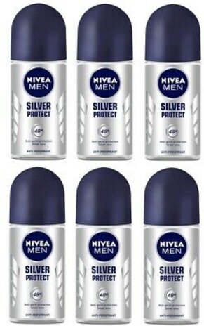 Nivea Nivea Deo Roll-on Men - Silver Protect - 6 x Voordeelpak Nivea Nivea Deo Roll-on Men - Silver Protect - 6 x Voordeelpak