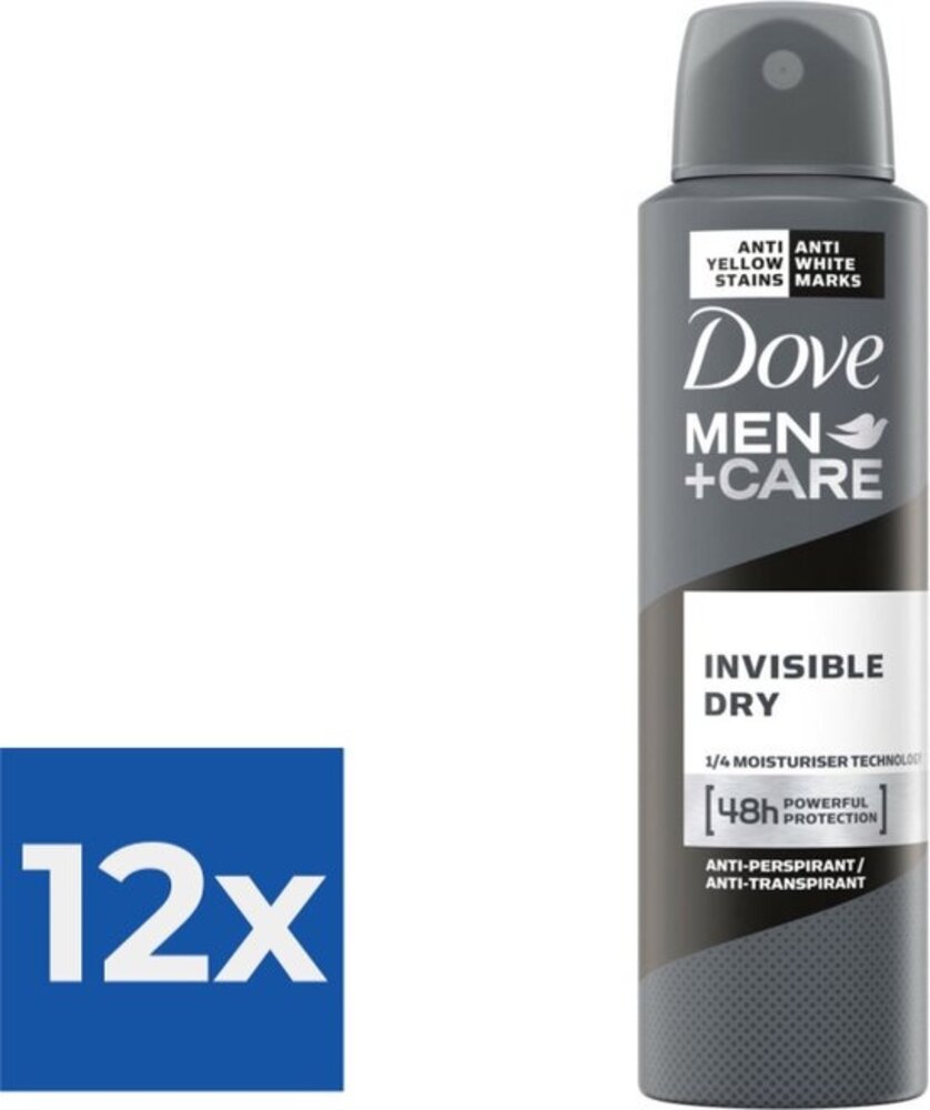Dove Dove Deospray Men - Care Invisible Dry 150 ml. 12 x Voordeelpak Dove Dove Deospray Men - Care Invisible Dry 150 ml. 12 x Voordeelpak