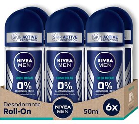 Nivea Nivea Deo Roll-On Men - Fresh Ocean 50 ml. 6 x Voordeelpak