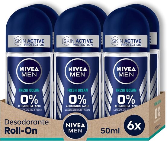 Nivea Nivea Deo Roll-On Men - Fresh Ocean 50 ml. 6 x Voordeelpak Nivea Nivea Deo Roll-On Men - Fresh Ocean 50 ml. 6 x Voordeelpak