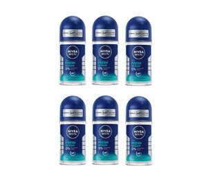 Nivea Nivea Deo Roll-On Men - Fresh Ocean 50 ml. 6 x Voordeelpak Nivea Nivea Deo Roll-On Men - Fresh Ocean 50 ml. 6 x Voordeelpak