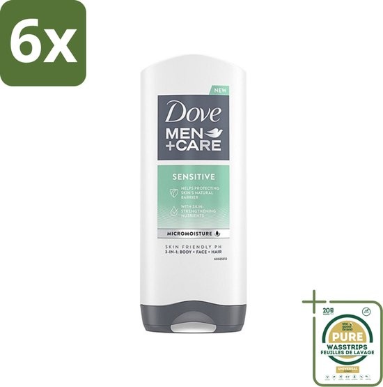 Dove Dove Douchegel Men - Care Sensitive gel 3 in 1 400 ml. 6 x Voordeelpak