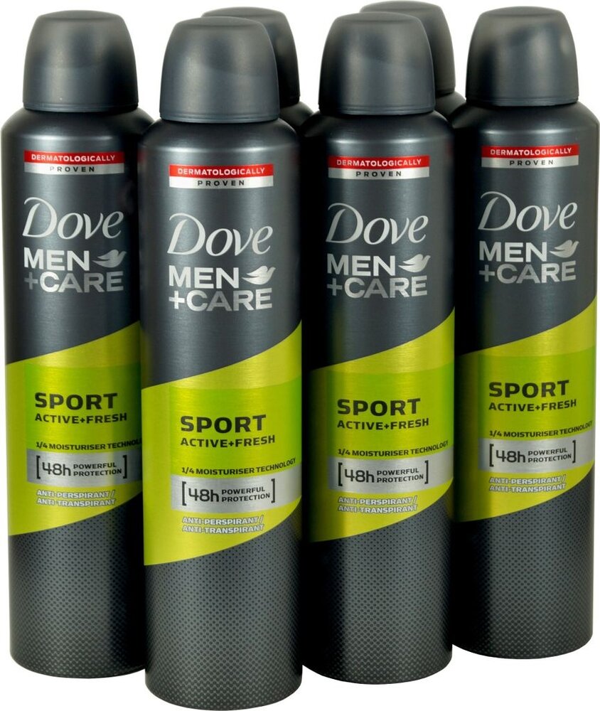 Dove Dove Deospray Men - Care Sport Active + Fresh 250 ml. 6 x Voordeelpak Dove Dove Deospray Men - Care Sport Active + Fresh 250 ml. 6 x Voordeelpak