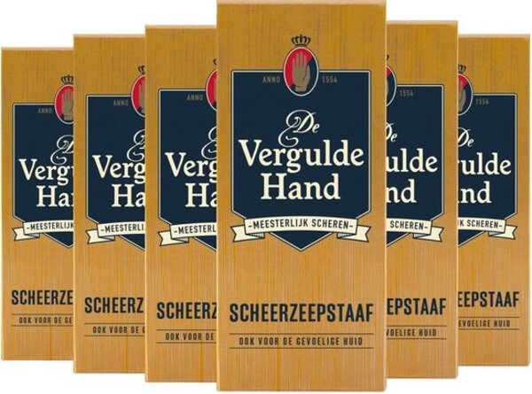 Vergulde hand De Vergulde Hand Scheerzeepstaaf - Original 75 gr. 6 x Voordeelpak Vergulde hand De Vergulde Hand Scheerzeepstaaf - Original 75 gr. 6 x Voordeelpak