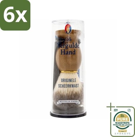Vergulde hand De Vergulde Hand Originele Scheerkwast in koker 6 x Voordeelpak