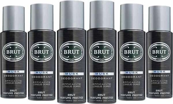 Brut Brut Deospray - Musk 200 ml. 6 x Voordeelpak